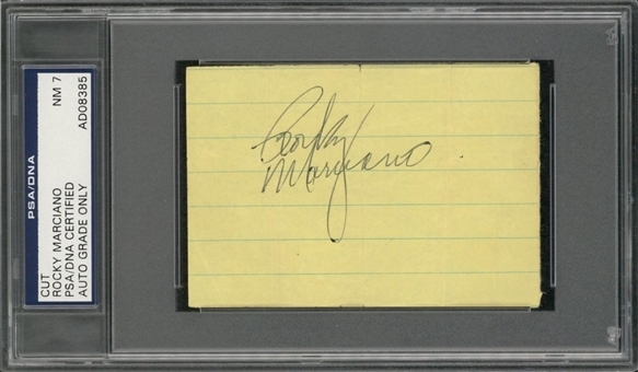 Rocky Marciano Autographed Cut - PSA/DNA NM 7